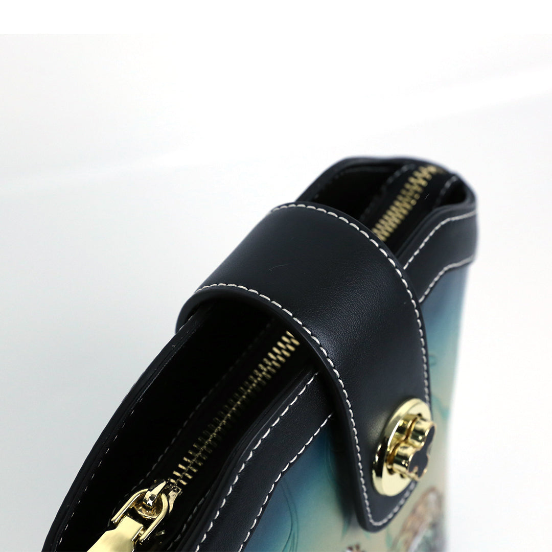 Parrot Leather Carving Pattern Handmade Crossbody Bag
