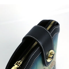 Parrot Leather Carving Pattern Handmade Crossbody Bag