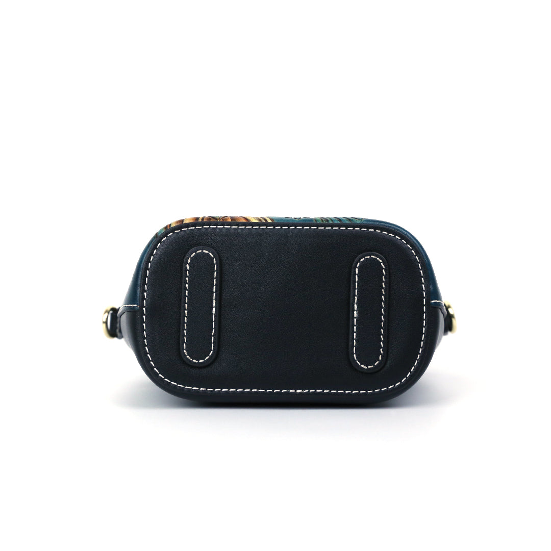 Parrot Leather Carving Pattern Handmade Crossbody Bag