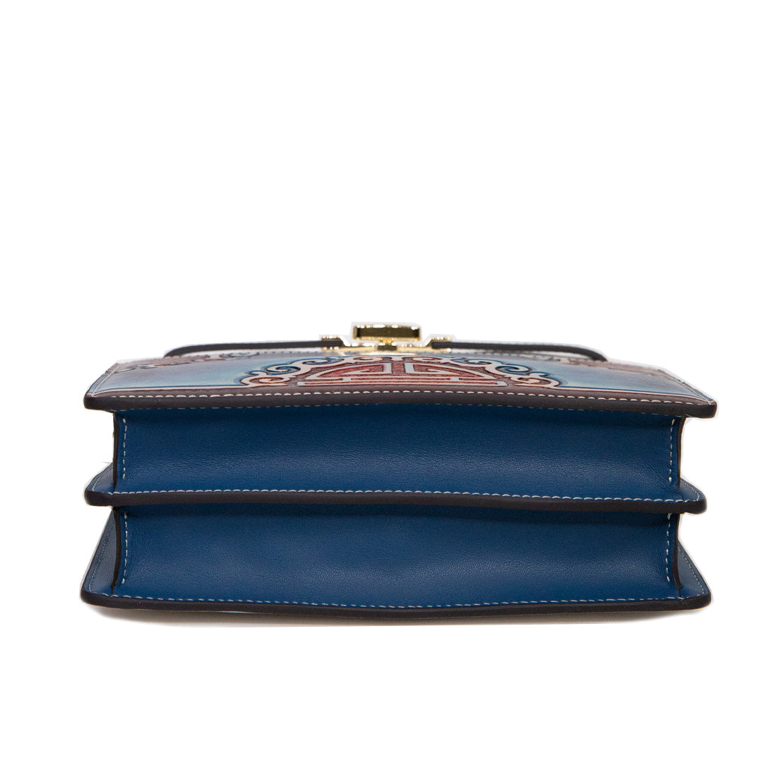 Handmade Classicism Carving Crossbody Top Handle Bag