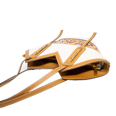 Cordate Handmade Leather Carving Bag White Women Fashion Bag