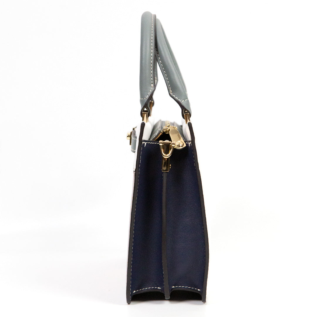 Handmade Flower Carving Crossbody Top Handle Bag